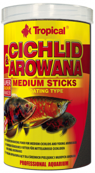 Tropical Cichlid & Arowana Medium Sticks - Farbverstärkendes Futter für mittelgroße Cichliden und junge Arowanas