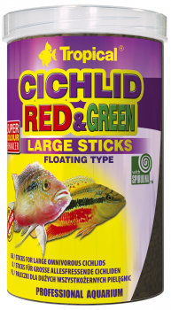 Tropical Cichlid Red & Green LARGE Sticks - Alleinfutter für große allesfressende Cichliden